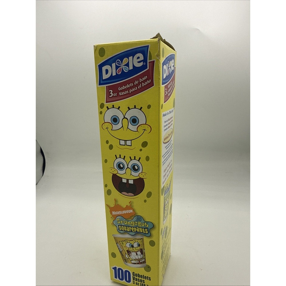 Dixie 3oz Fun Cups 100Ct SpongeBob SquarePants Paper Cups NOS Unopened